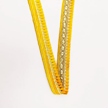 Yellow Tassels Trim, Gold Fringe Trim, Beaded Trim, Tassels Trim, Sari Trim, Sari Lace, Decorative Trim, Fringing Tape Trim By 3 Yards
